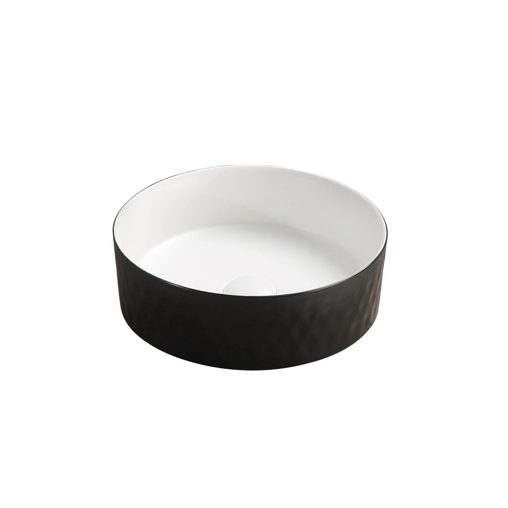 POSEIDON LUNA ABOVE COUNTER BASIN MATTE BLACK AND MATTE WHITE 360MM
