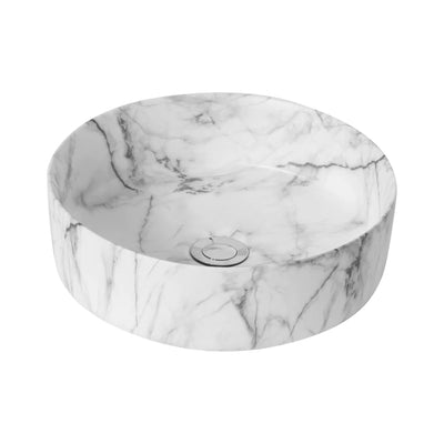 POSEIDON FINE CERAMIC BASIN MATTE WHITE CARRARA 352MM