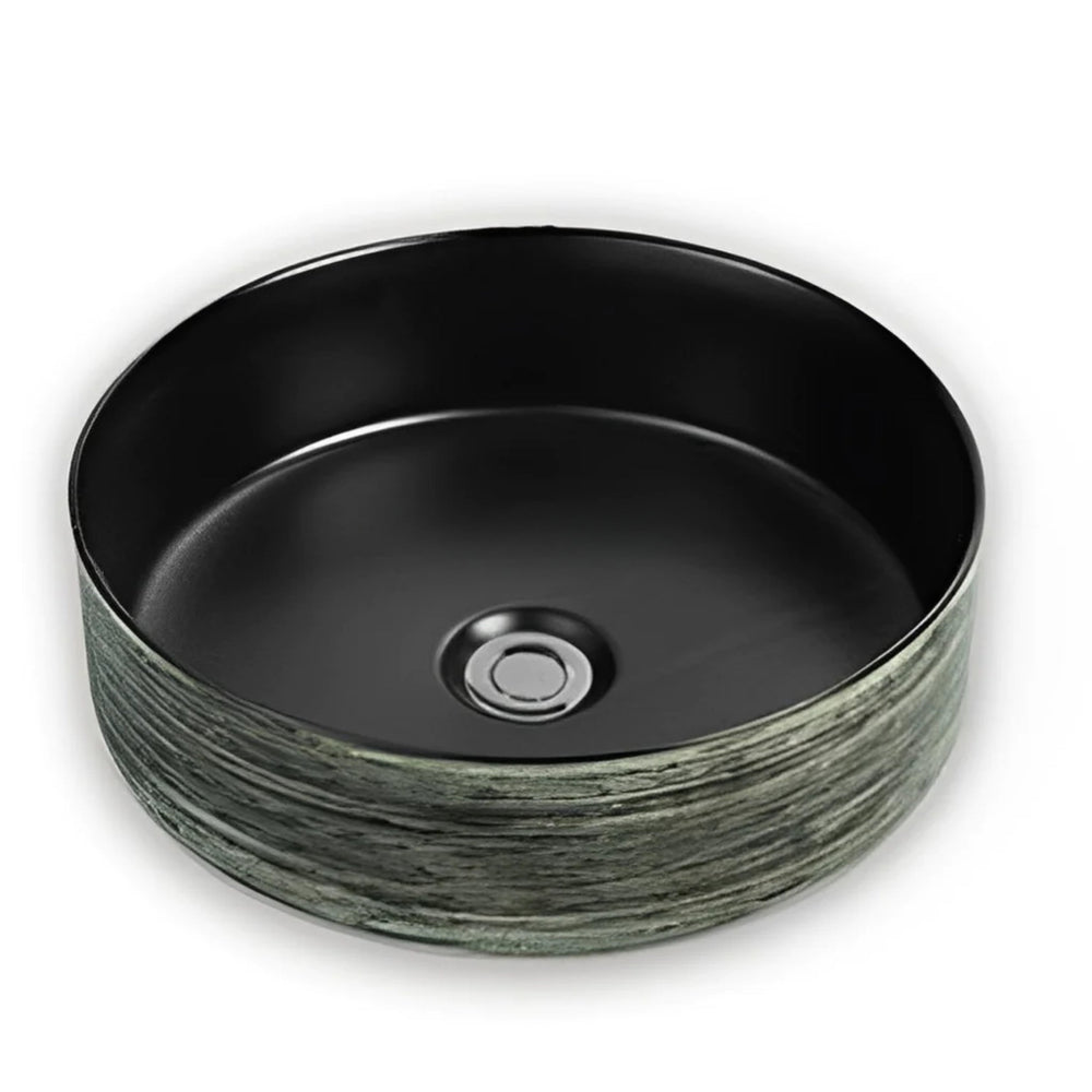 POSEIDON LUNA ABOVE COUNTER SILKY GREEN AND MATTE BLACK 346MM
