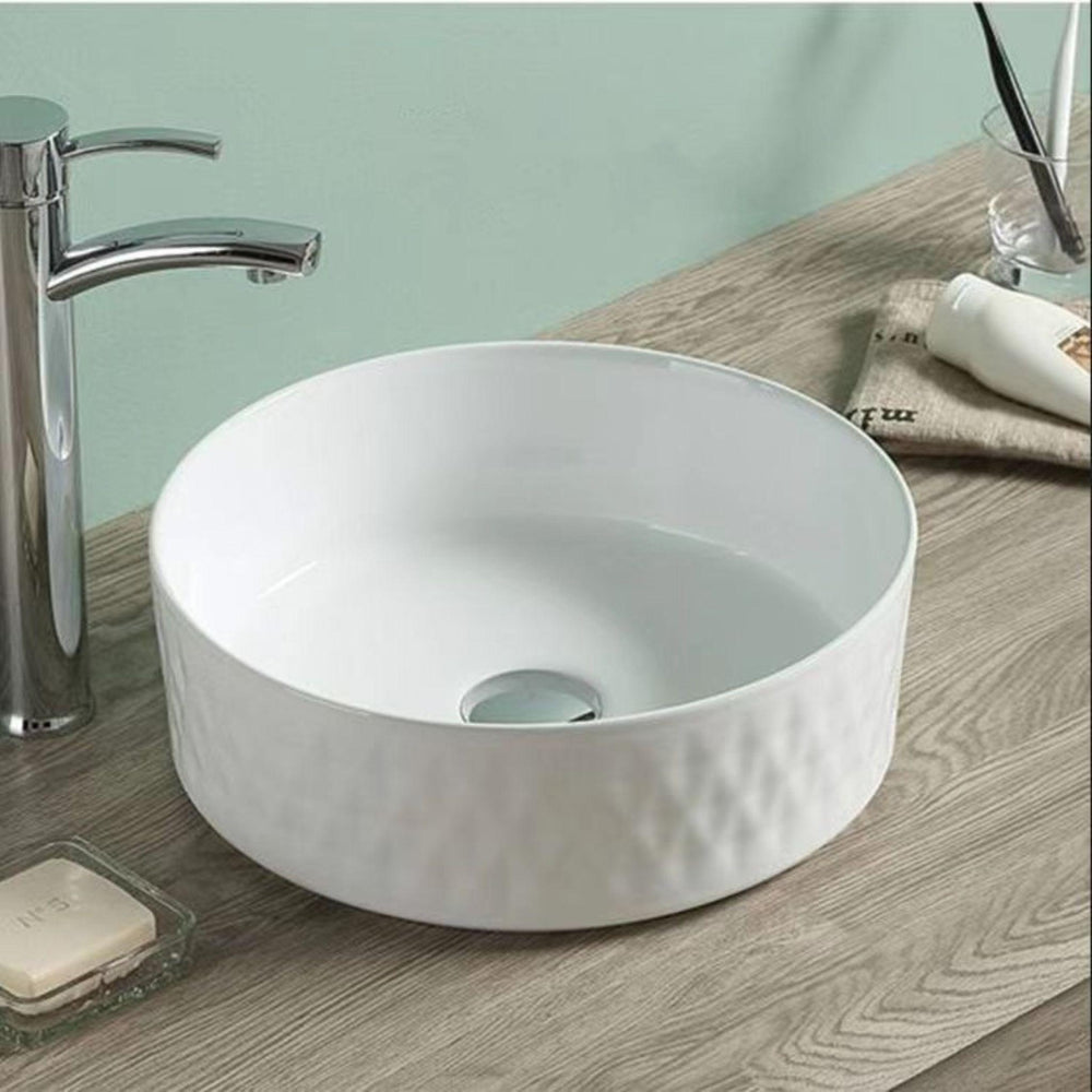 POSEIDON LUNA ABOVE COUNTER BASIN GLOSS WHITE 360MM