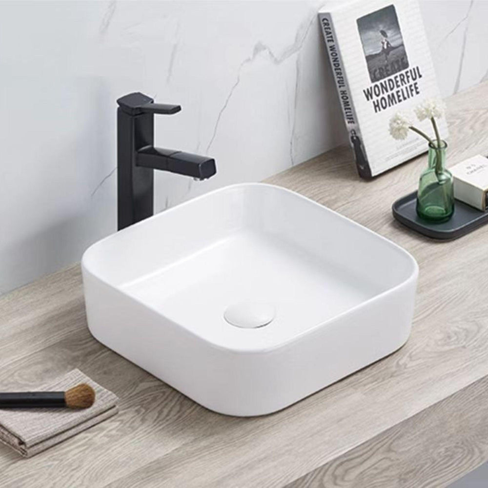 POSEIDON QUBIX ABOVE COUNTER BASIN MATTE WHITE 375MM