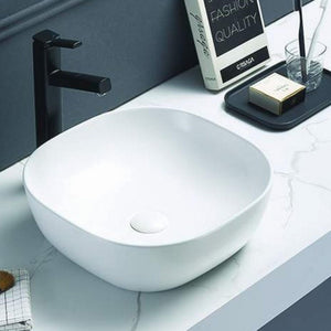 POSEIDON QUBIX ABOVE COUNTER BASIN MATTE WHITE 370MM