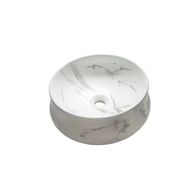 POSEIDON CARRARA MARBLE ABOVE COUNTER BASIN MATTE WHITE 400MM