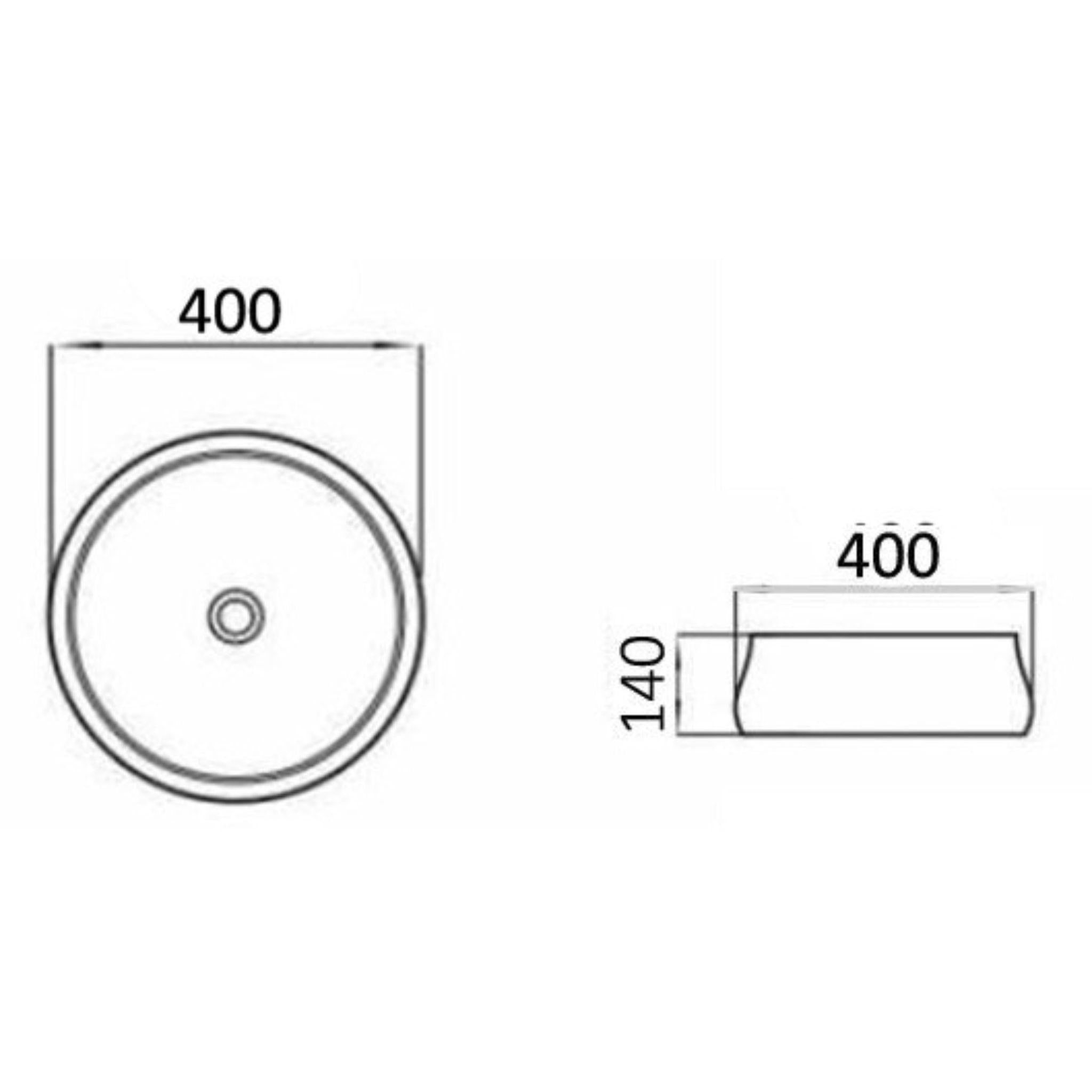 POSEIDON CARRARA MARBLE ABOVE COUNTER BASIN MATTE WHITE 400MM