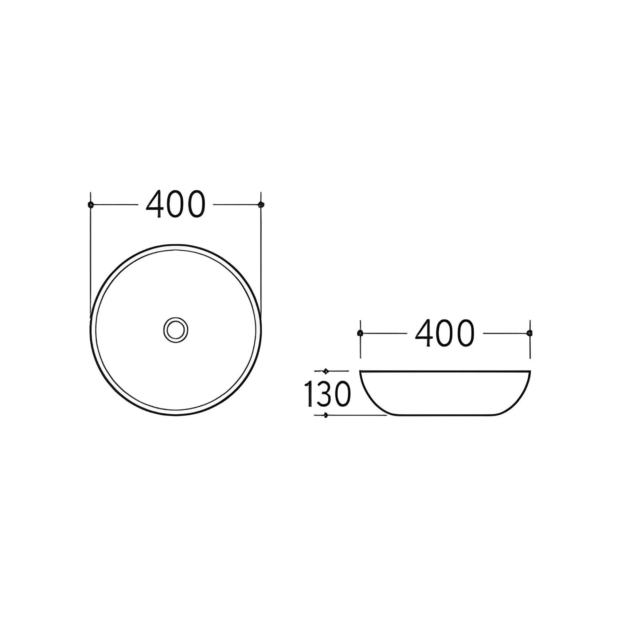 POSEIDON FINE CERAMIC BASIN ULTRA SLIM GLOSS WHITE 405MM