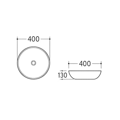 POSEIDON FINE CERAMIC BASIN MATTE BLACK 405MM