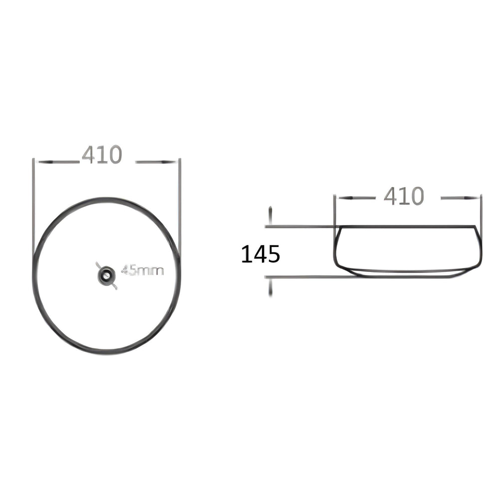 POSEIDON RONDA ABOVE COUNTER BASIN BLACK AND WHITE 410MM
