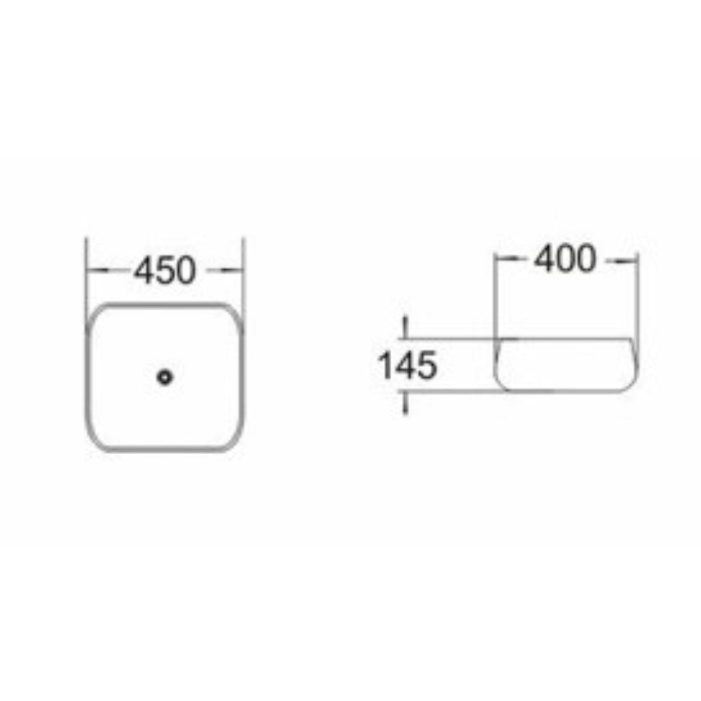POSEIDON QUBIX ABOVE COUNTER BASIN MATTE BLACK 450MM