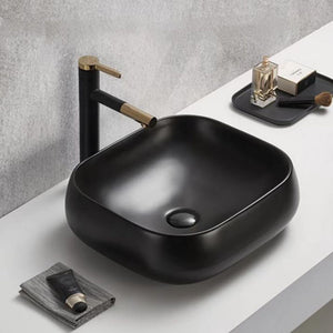 POSEIDON QUBIX ABOVE COUNTER BASIN MATTE BLACK 450MM