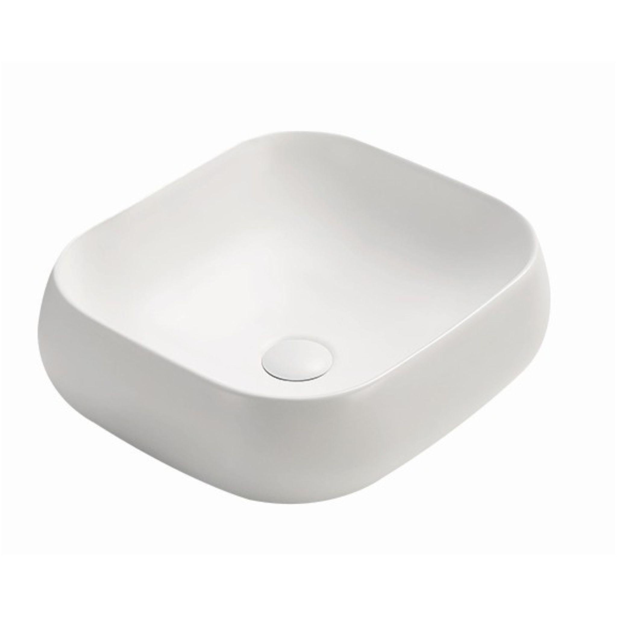 POSEIDON QUBIX ABOVE COUNTER BASIN MATTE WHITE 450MM