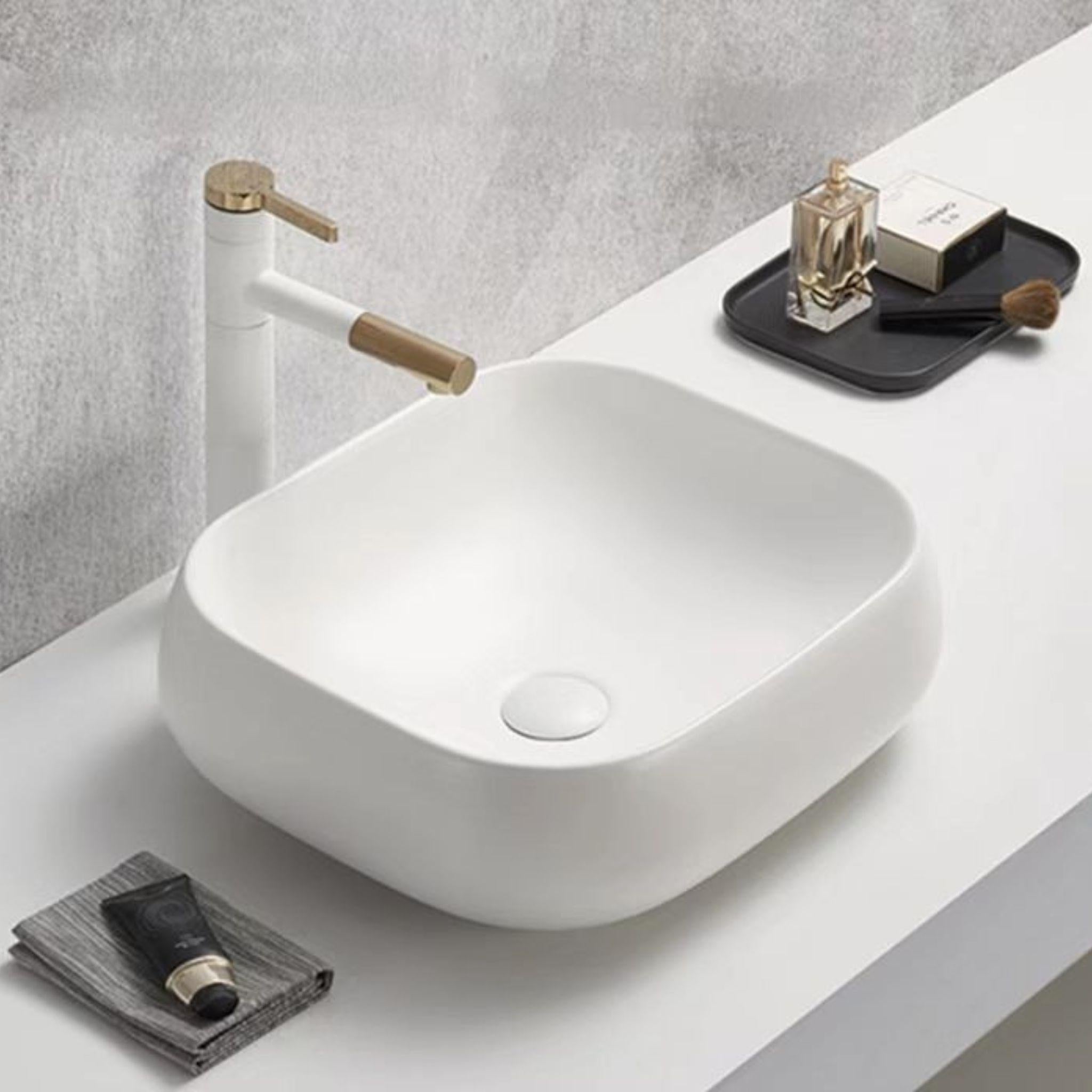 POSEIDON QUBIX ABOVE COUNTER BASIN MATTE WHITE 450MM