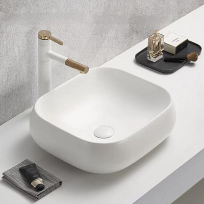 POSEIDON QUBIX ABOVE COUNTER BASIN MATTE WHITE 450MM
