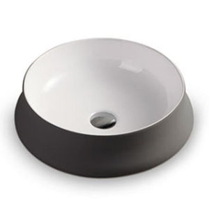 POSEIDON RONDA ABOVE COUNTER BASIN GLOSS WHITE AND GREY 455MM