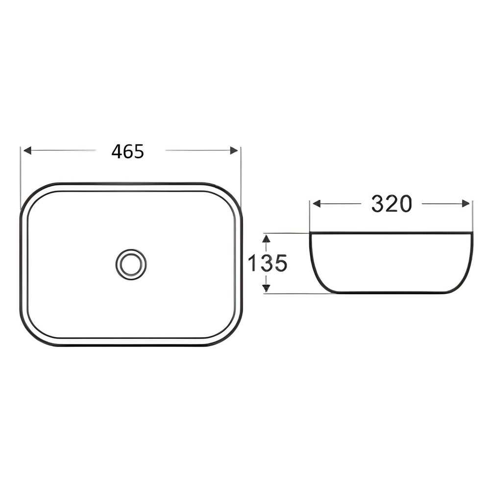 POSEIDON CARRARA MARBLE ABOVE COUNTER BASIN MATTE BLACK 465MM