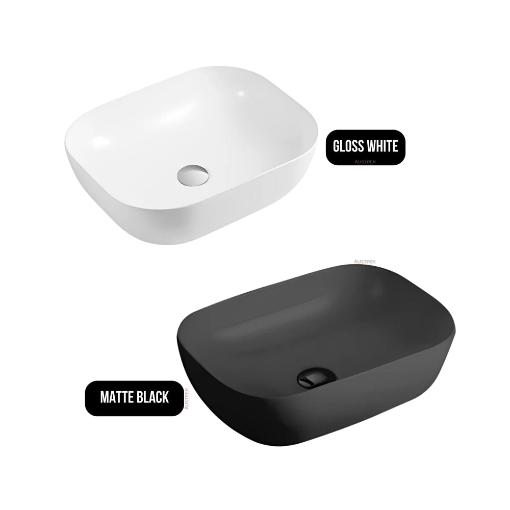 POSEIDON FINE CERAMIC BASIN ULTRA SLIM MATTE BLACK 465MM
