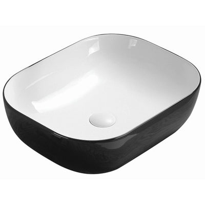 POSEIDON QUBIX ABOVE COUNTER BASIN MATTE BLACK AND MATTE WHITE 505MM