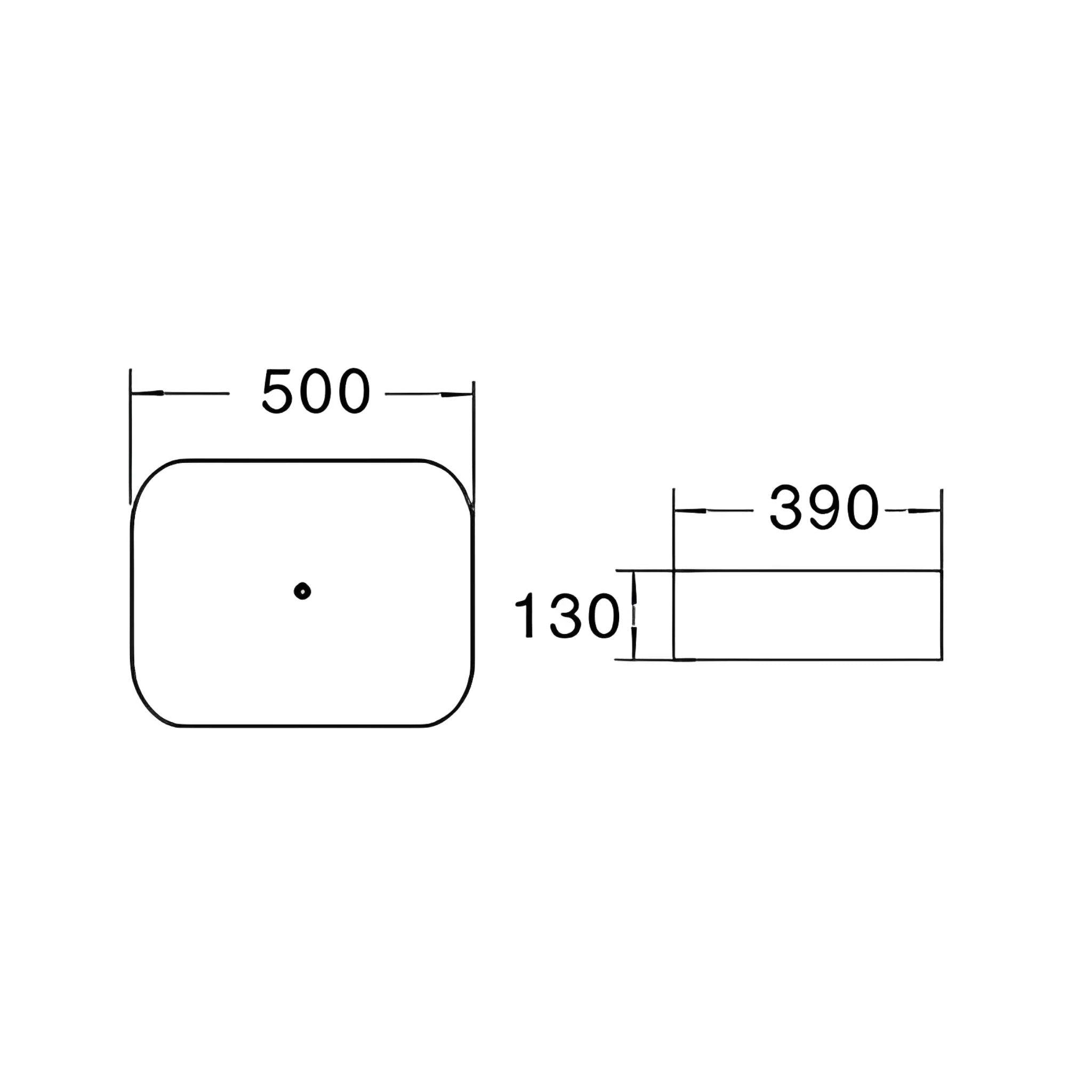 POSEIDON FINE CERAMIC BASIN ULTRA SLIM GLOSS WHITE CARRARA 500MM