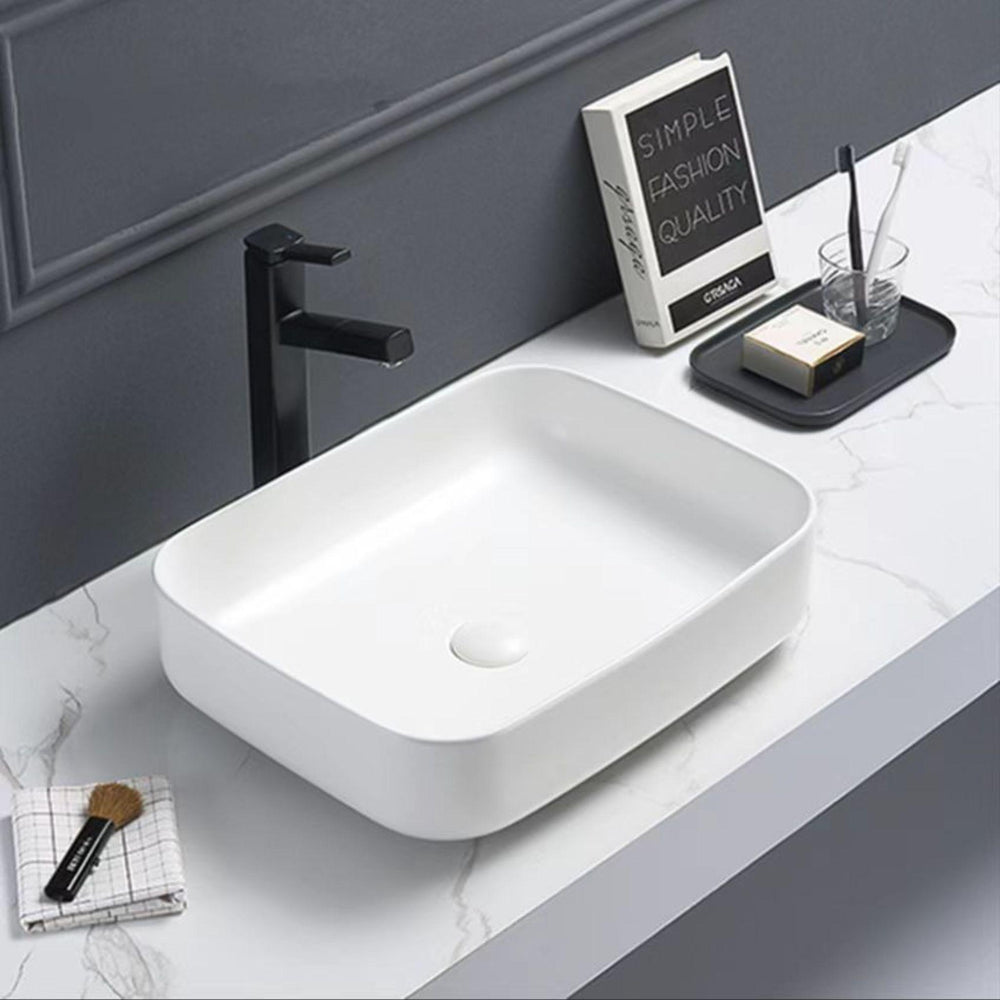 POSEIDON JASPER ABOVE COUNTER BASIN MATTE WHITE 500MM