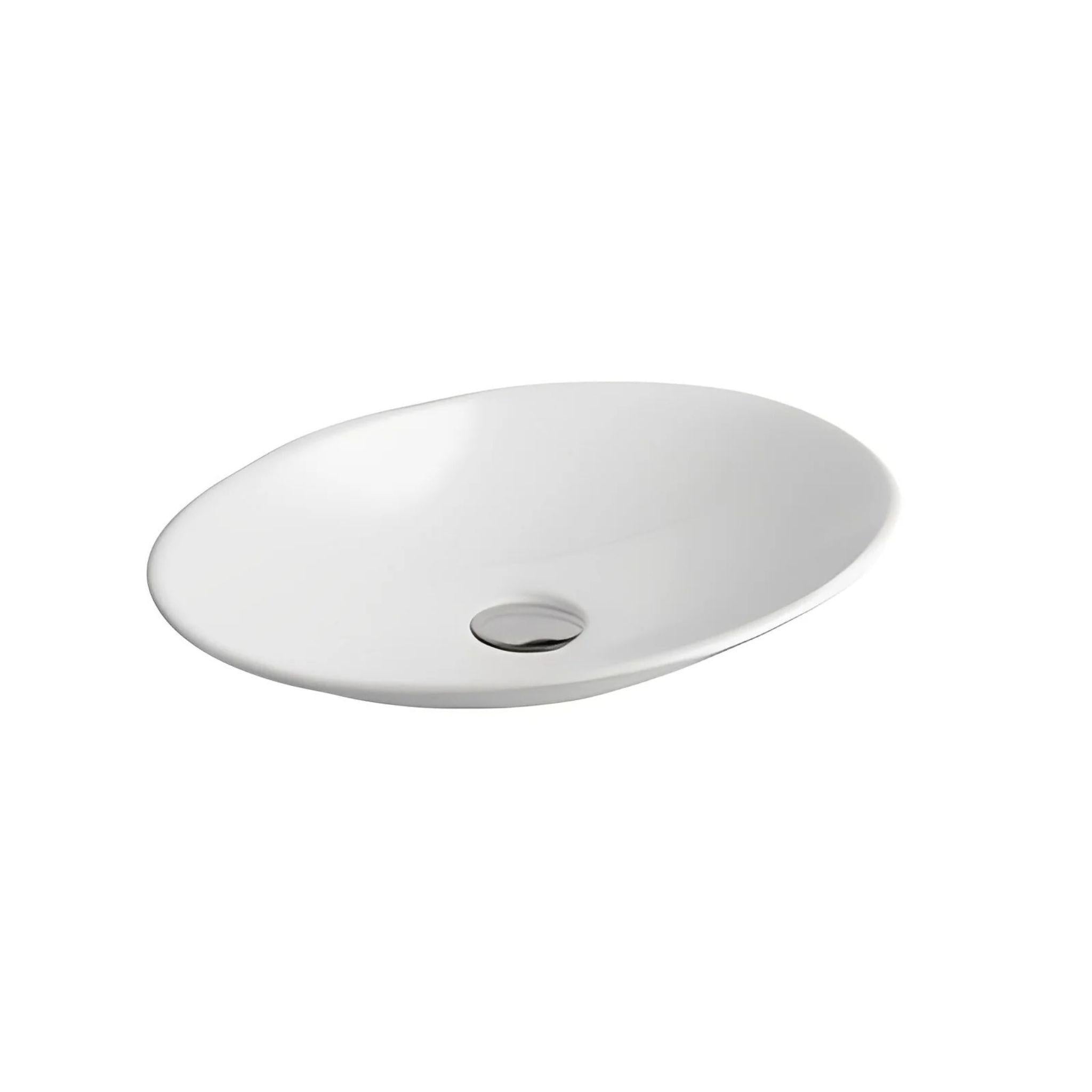 POSEIDON ABOVE COUNTER BASIN GLOSS WHITE 510MM