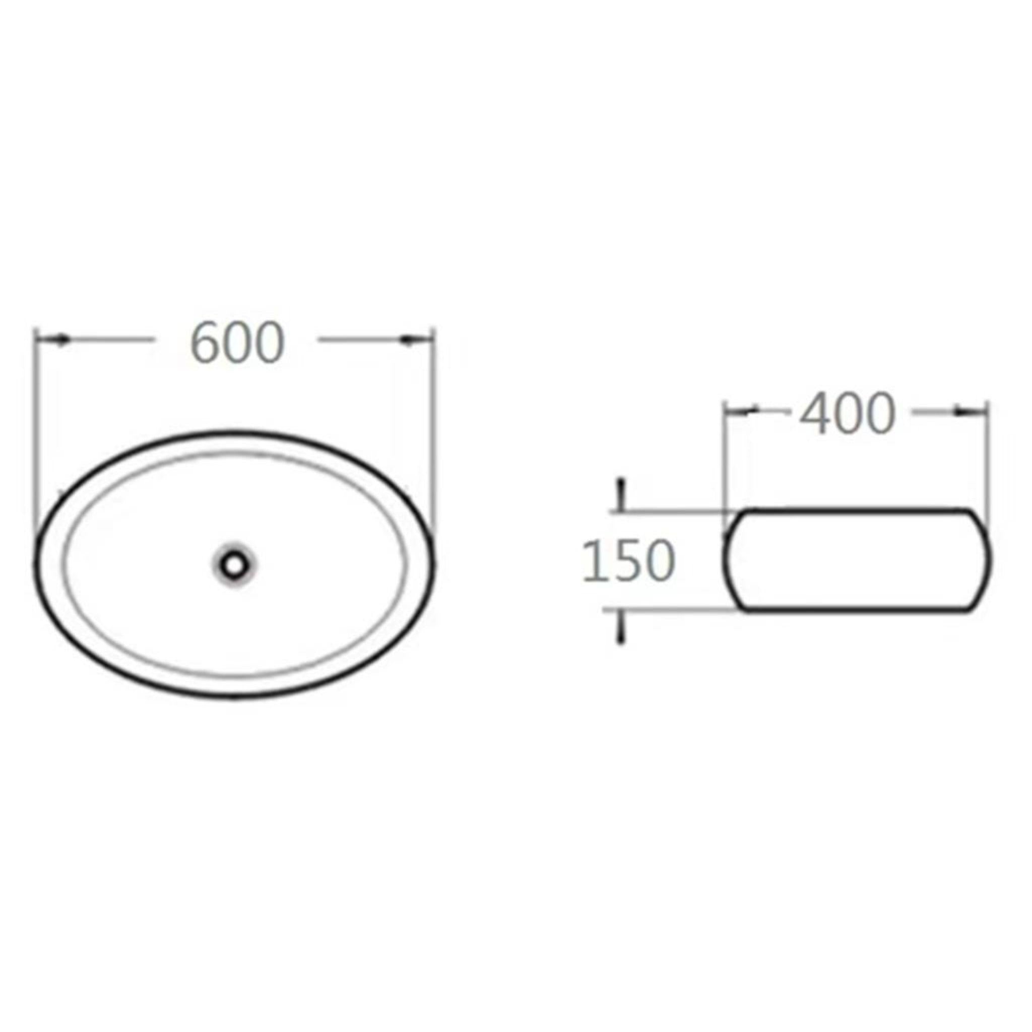 POSEIDON ORIA ABOVE COUNTER BASIN GLOSS WHITE 600MM