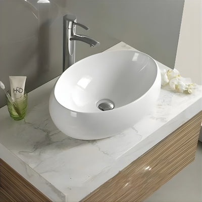 POSEIDON ORIA ABOVE COUNTER BASIN GLOSS WHITE 600MM