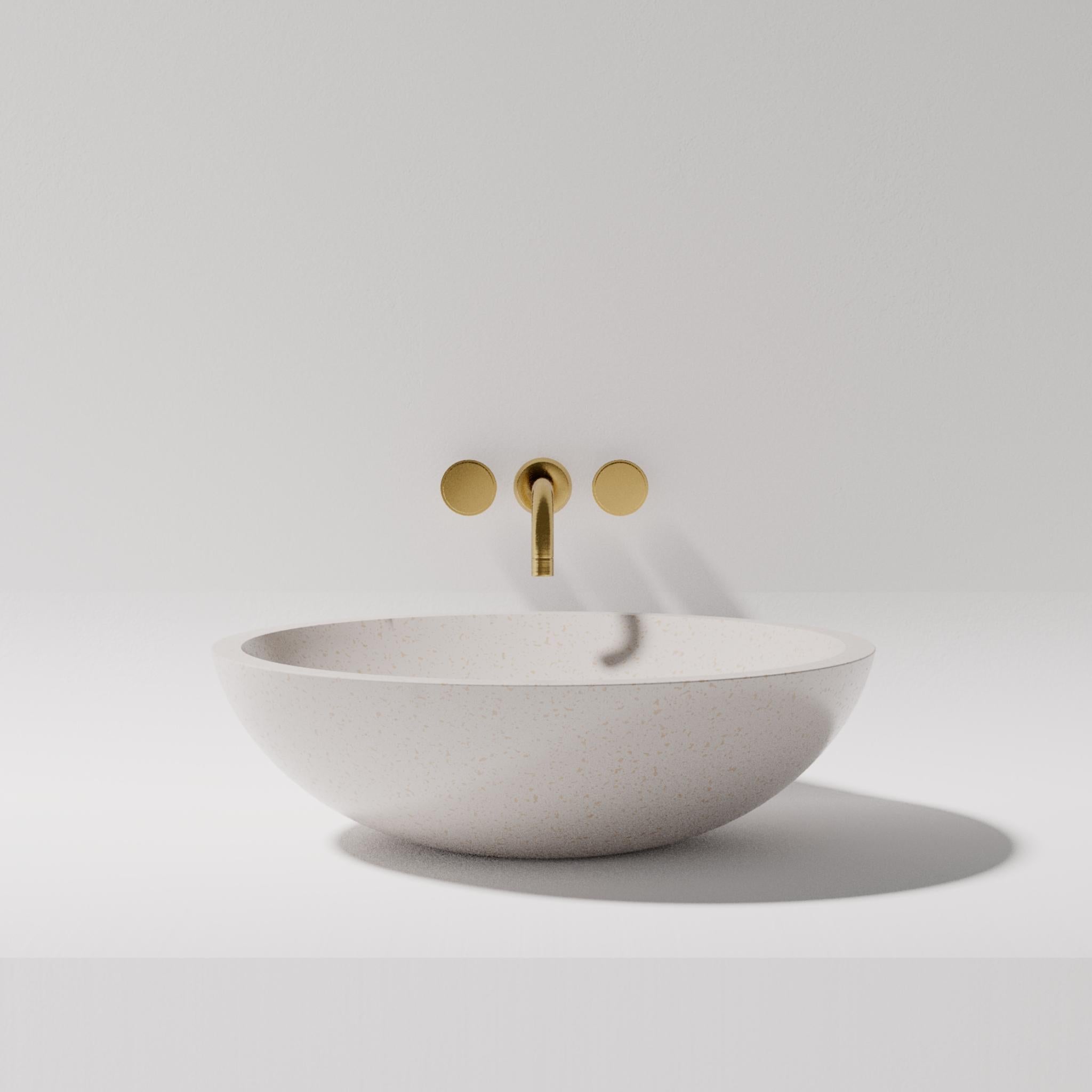 PIETRA BIANCA SURENA ABOVE COUNTER STONE BASIN WITH CUSTOM COLOURS 440MM