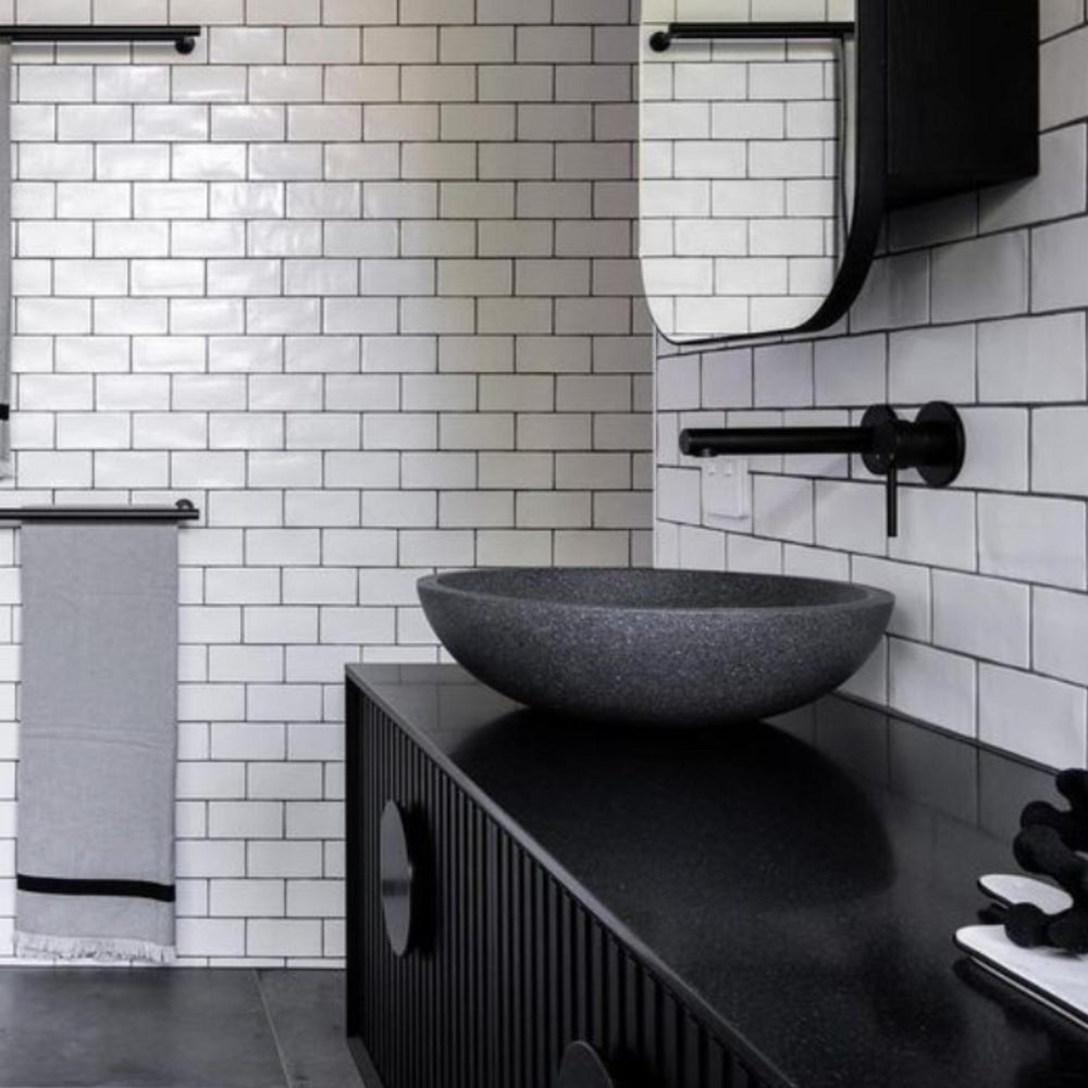 PIETRA BIANCA SURENA ABOVE COUNTER STONE BASIN WITH CUSTOM COLOURS 440MM
