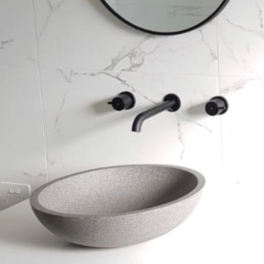 PIETRA BIANCA SURENA ABOVE COUNTER STONE BASIN WITH CUSTOM COLOURS 440MM