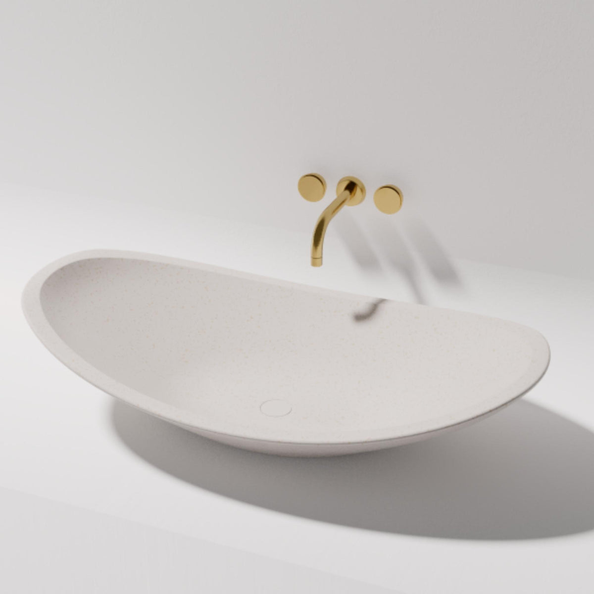 PIETRA BIANCA BOAT ABOVE COUNTER STONE BASIN WITH CUSTOM COLOURS 750MM