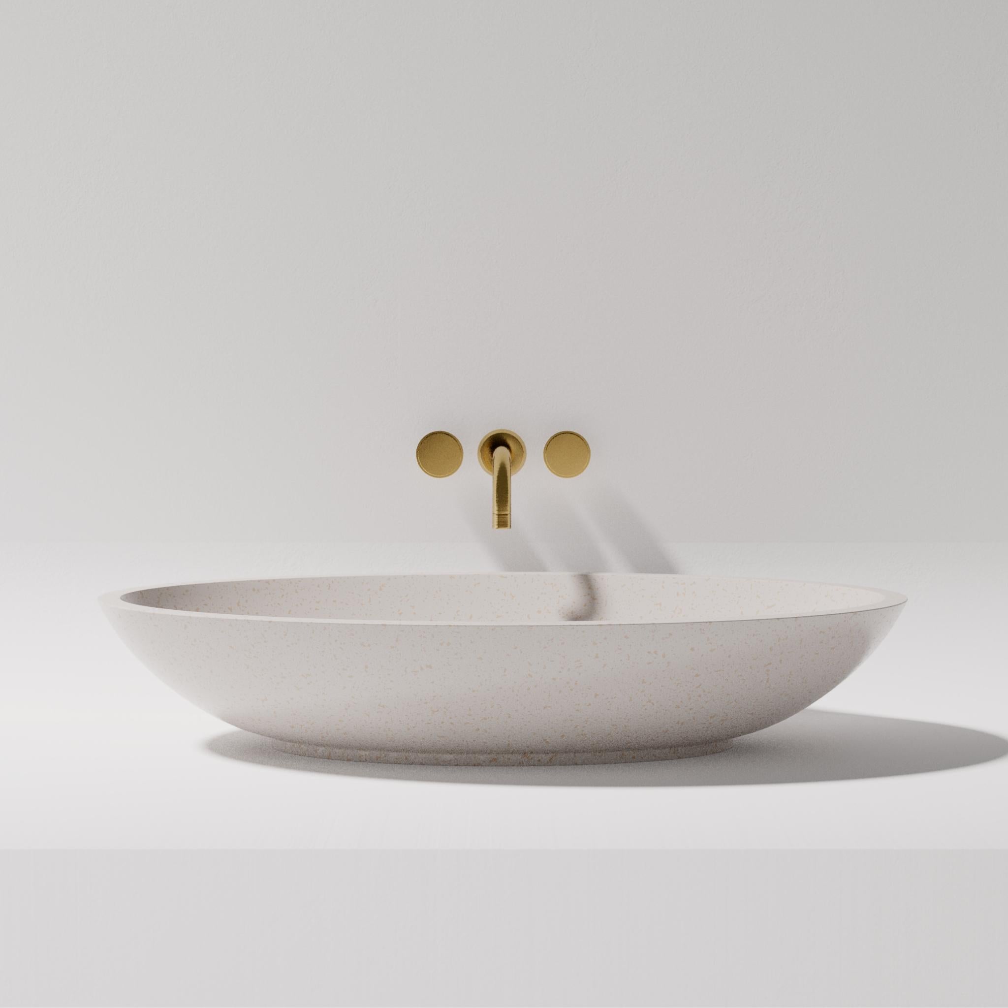 PIETRA BIANCA VALENTINA ABOVE COUNTER STONE BASIN WITH CUSTOM COLOURS 700MM