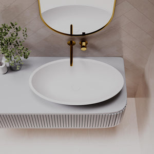 PIETRA BIANCA VALENTINA ABOVE COUNTER STONE BASIN WITH CUSTOM COLOURS 700MM