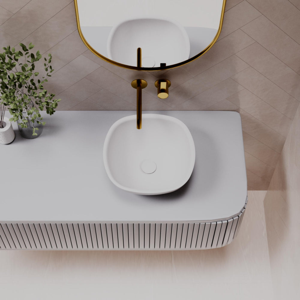 PIETRA BIANCA MARCELLO ABOVE COUNTER STONE BASIN WITH CUSTOM COLOURS 350MM