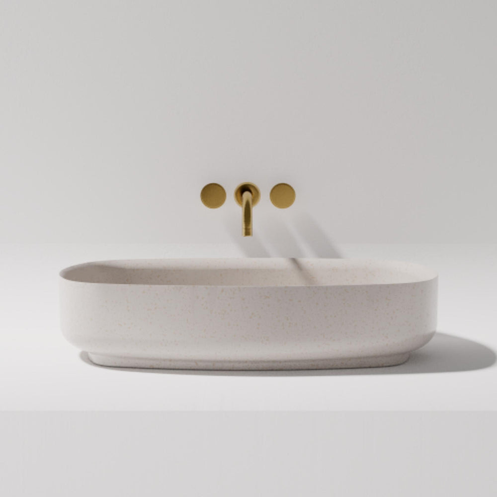 PIETRA BIANCA BIANCA ABOVE COUNTER STONE BASIN WITH CUSTOM COLOURS 600MM
