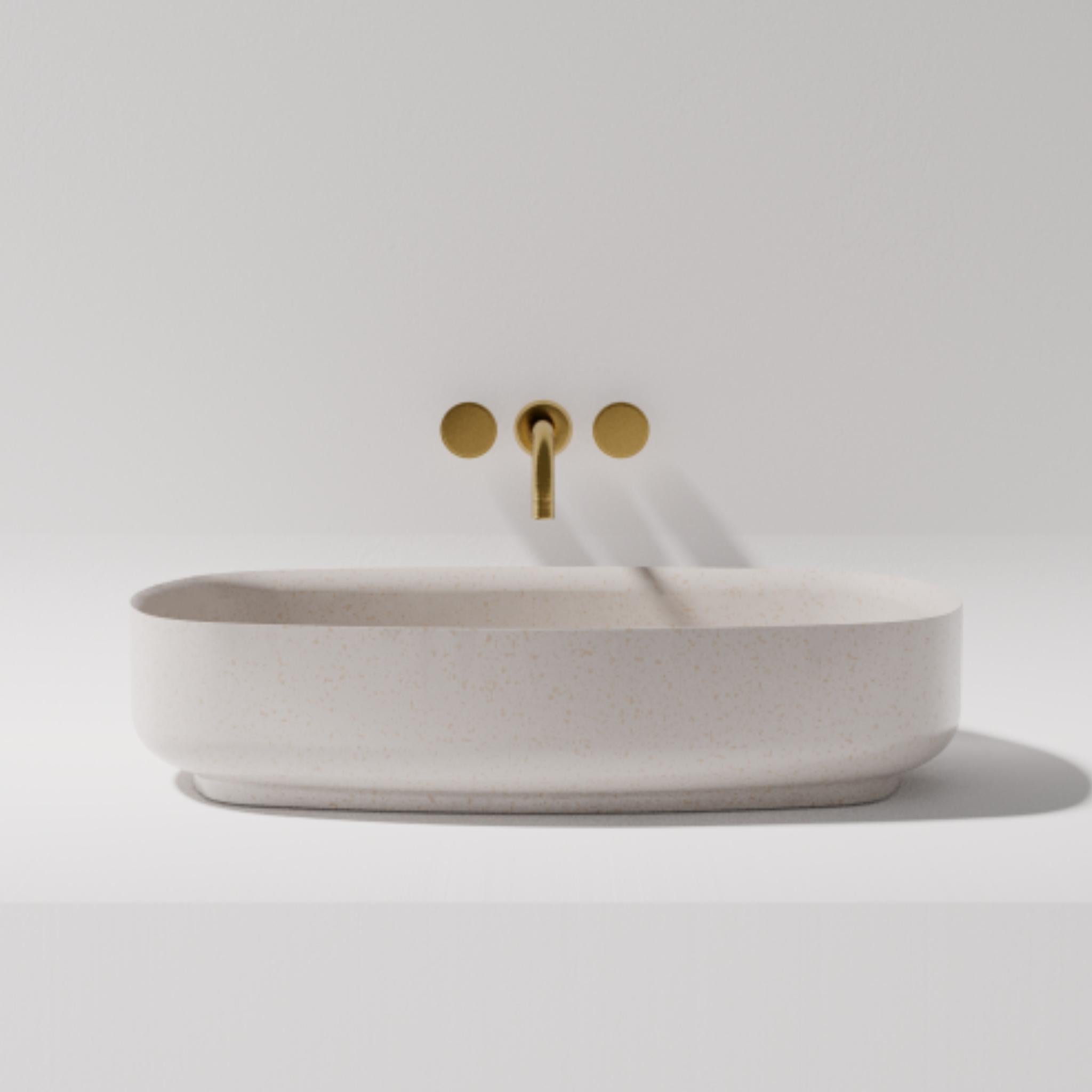 PIETRA BIANCA BIANCA ABOVE COUNTER STONE BASIN WITH CUSTOM COLOURS 600MM