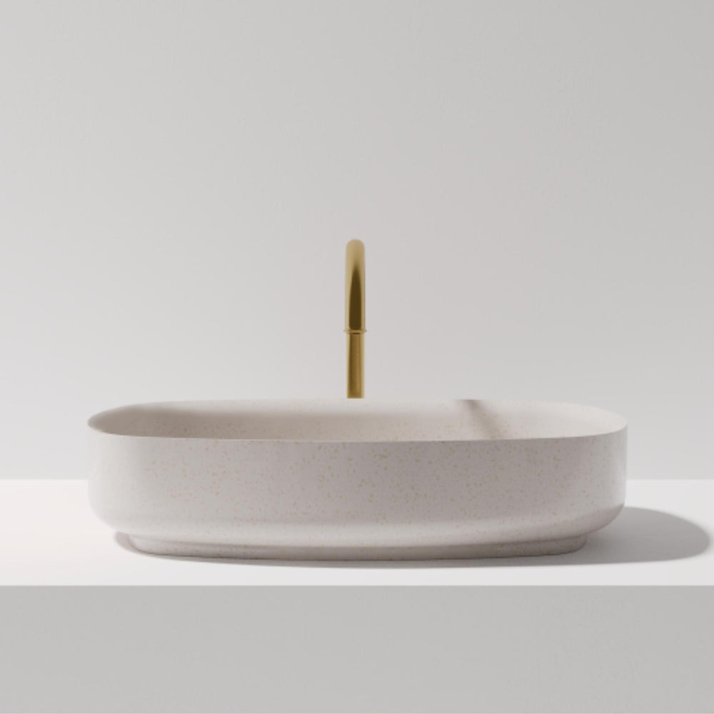 PIETRA BIANCA BIANCA ABOVE COUNTER STONE BASIN WITH CUSTOM COLOURS 600MM