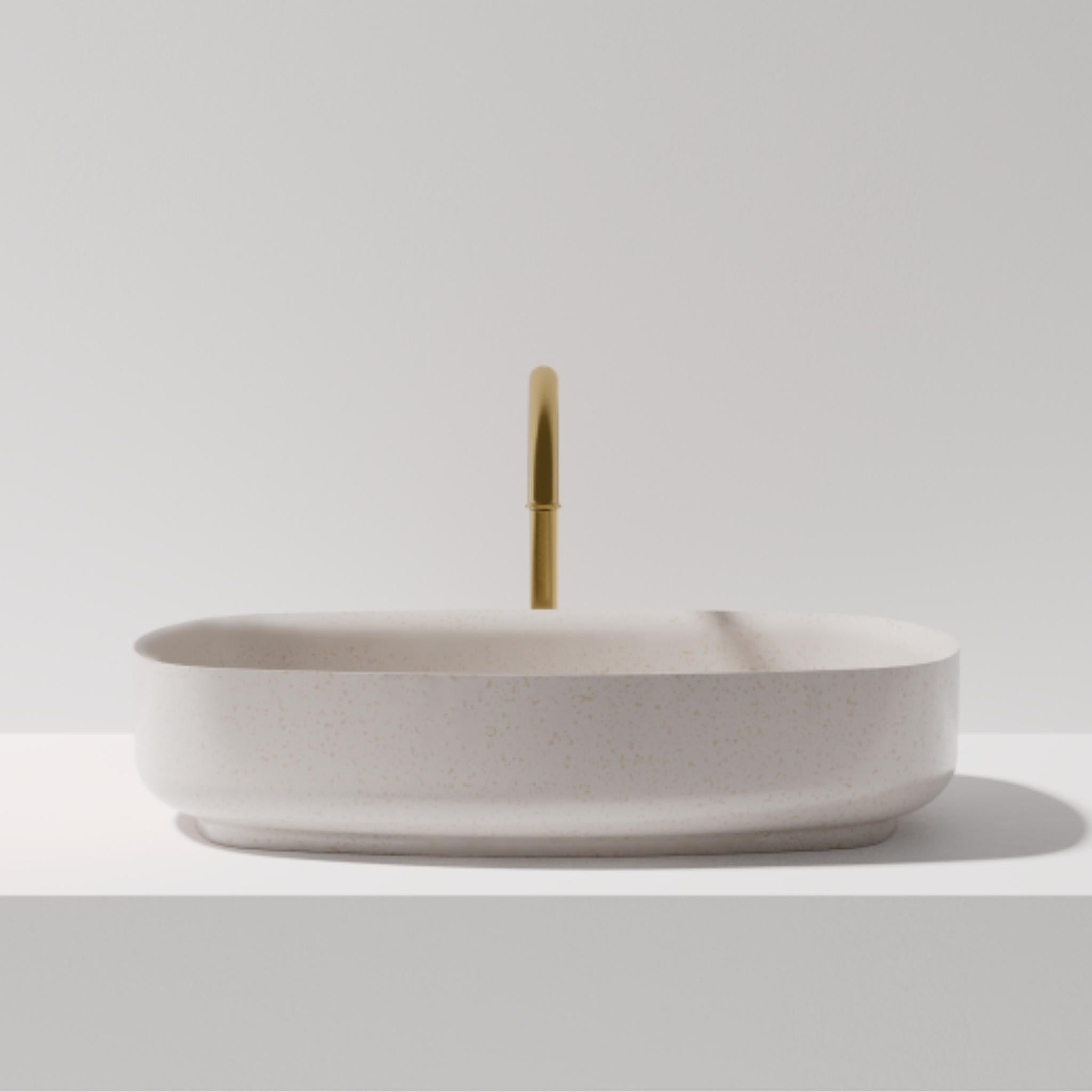 PIETRA BIANCA BIANCA ABOVE COUNTER STONE BASIN WITH CUSTOM COLOURS 600MM