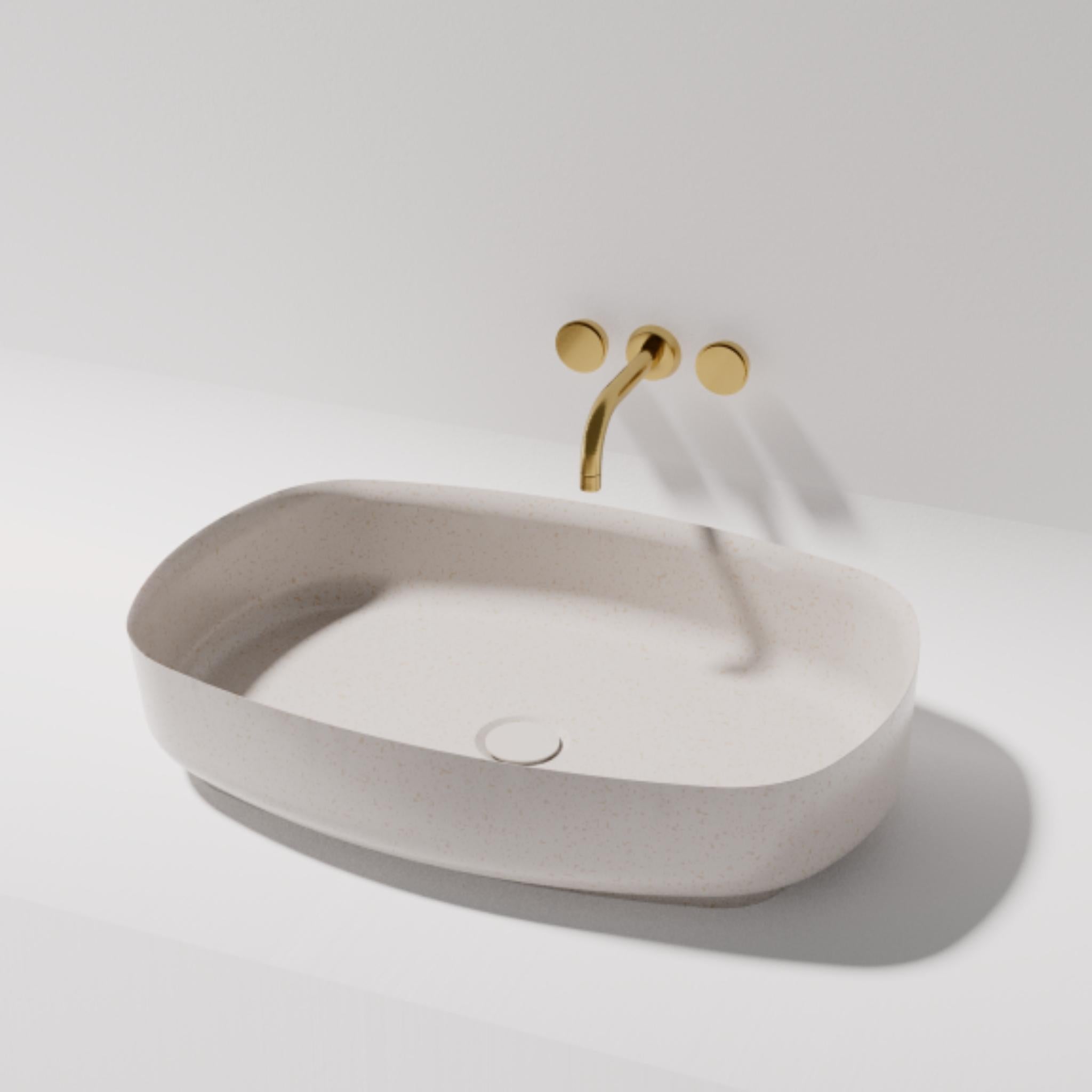 PIETRA BIANCA BIANCA ABOVE COUNTER STONE BASIN WITH CUSTOM COLOURS 600MM