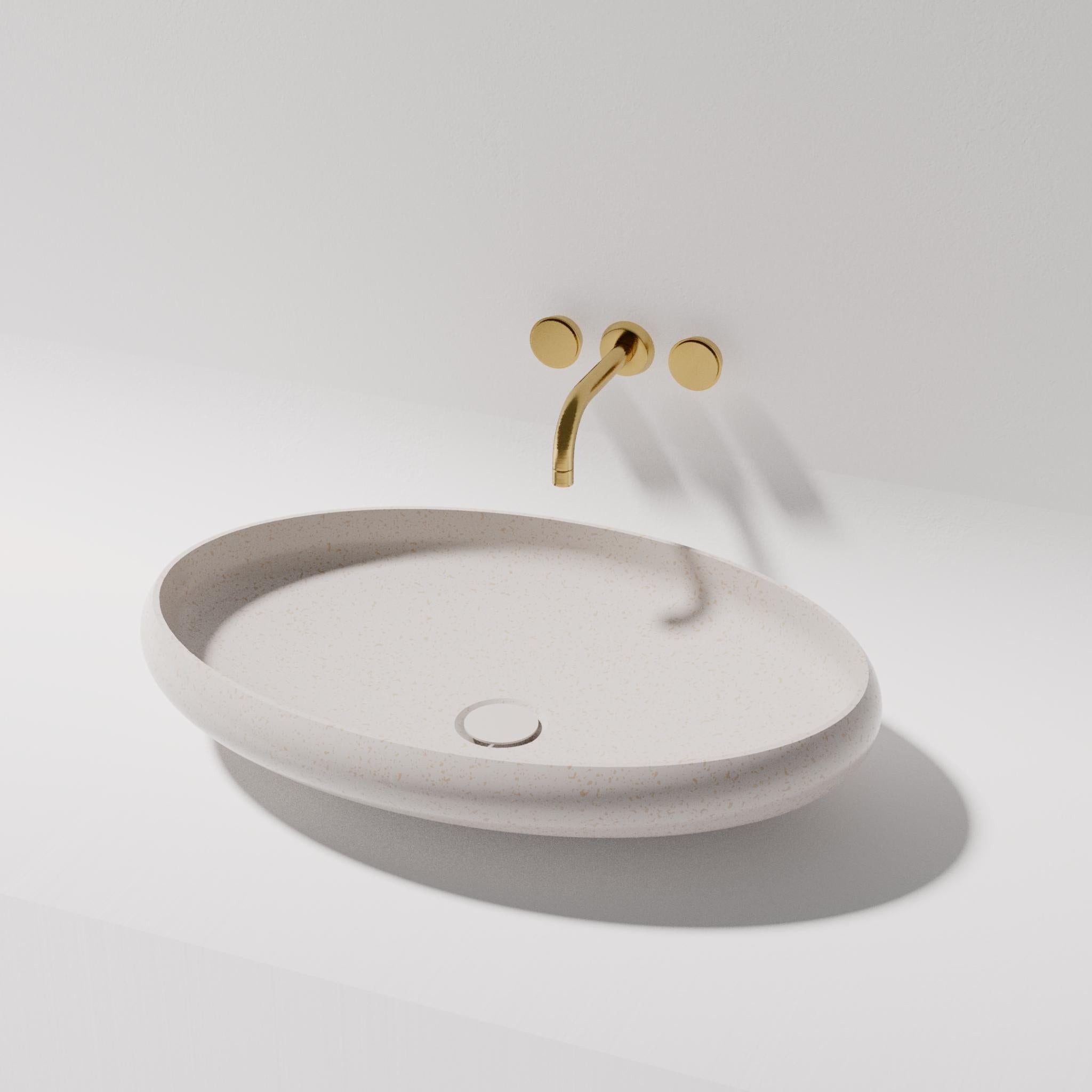 PIETRA BIANCA PIERO ABOVE COUNTER STONE BASIN WITH CUSTOM COLOURS 600MM