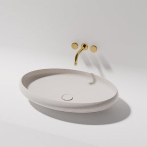PIETRA BIANCA PIERO ABOVE COUNTER STONE BASIN WITH CUSTOM COLOURS 600MM