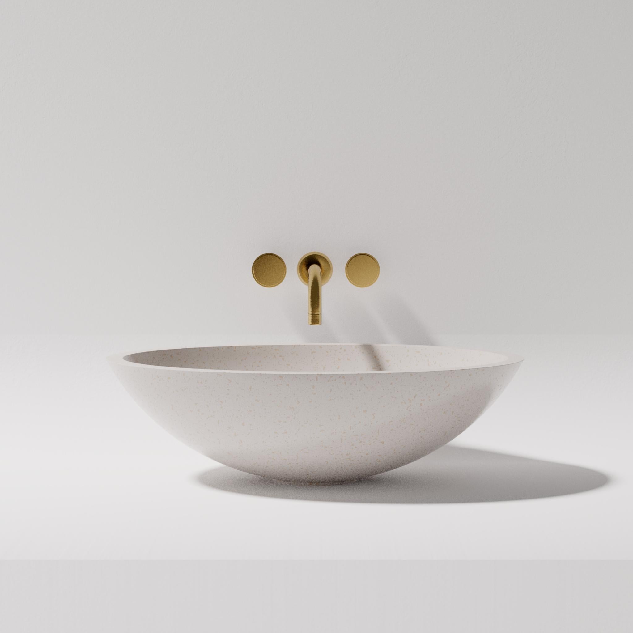 PIETRA BIANCA PEARL ABOVE COUNTER STONE BASIN WITH CUSTOM COLOURS 500MM