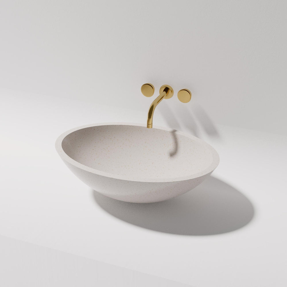 PIETRA BIANCA PEARL ABOVE COUNTER STONE BASIN WITH CUSTOM COLOURS 500MM