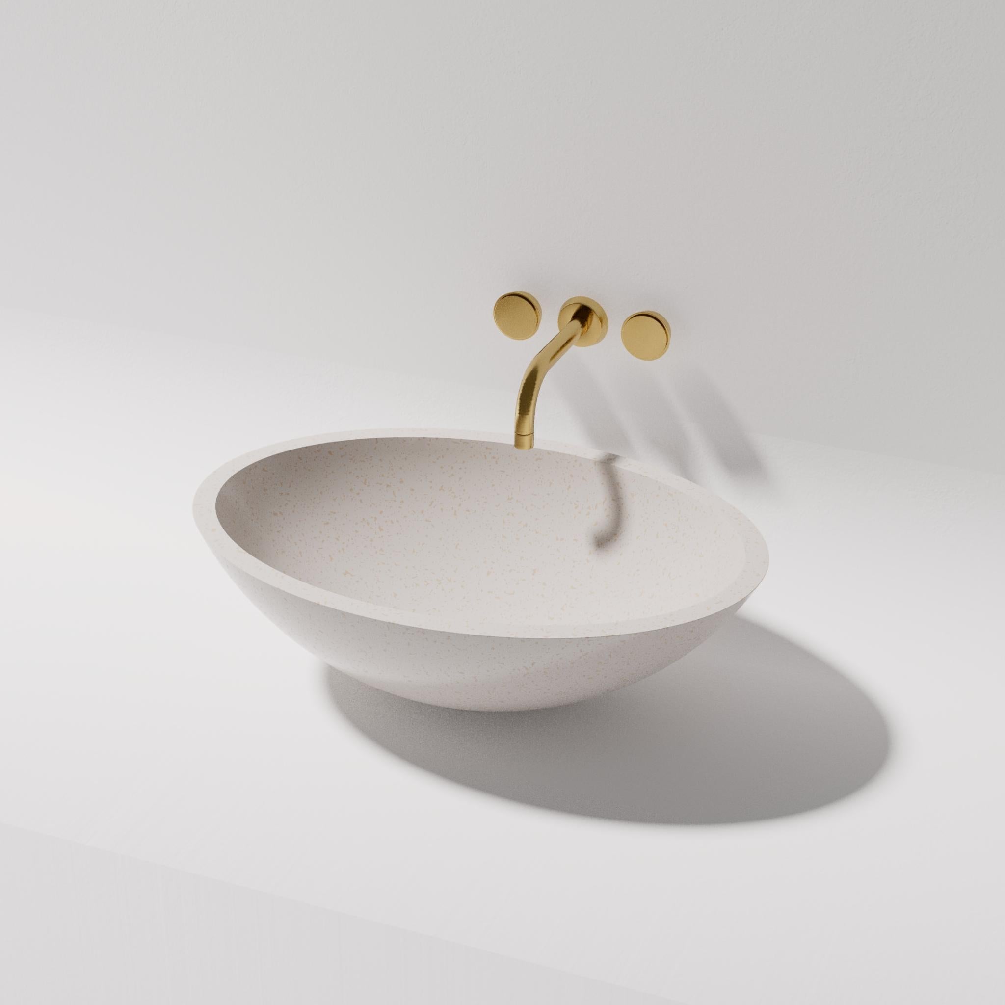 PIETRA BIANCA PEARL ABOVE COUNTER STONE BASIN WITH CUSTOM COLOURS 500MM