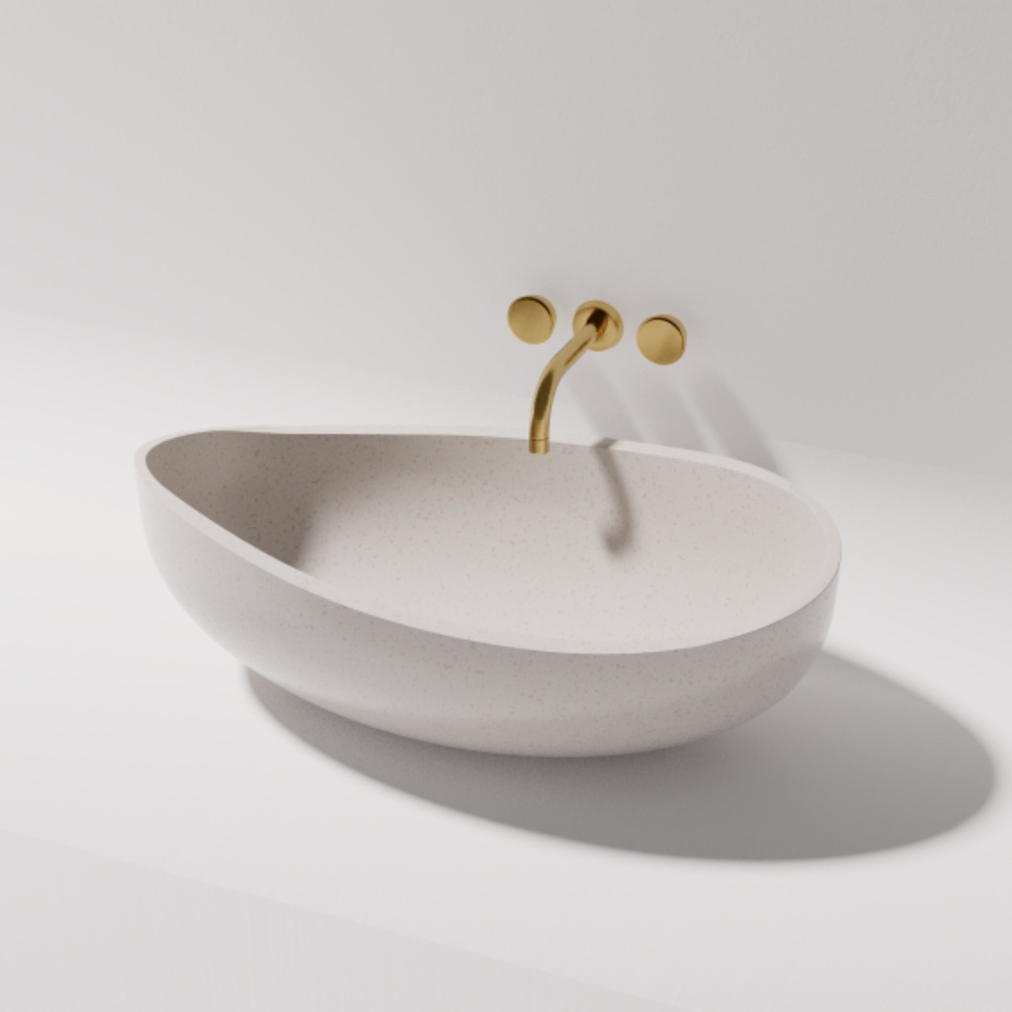 PIETRA BIANCA ONDA ABOVE COUNTER STONE BASIN WITH CUSTOM COLOURS 450MM