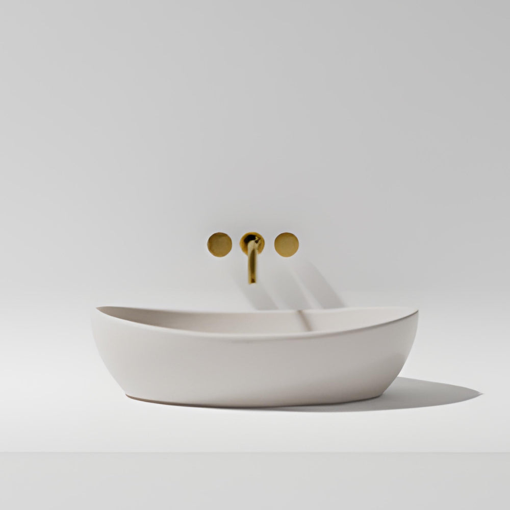 PIETRA BIANCA MILA ABOVE COUNTER STONE BASIN WITH CUSTOM COLOURS 550MM