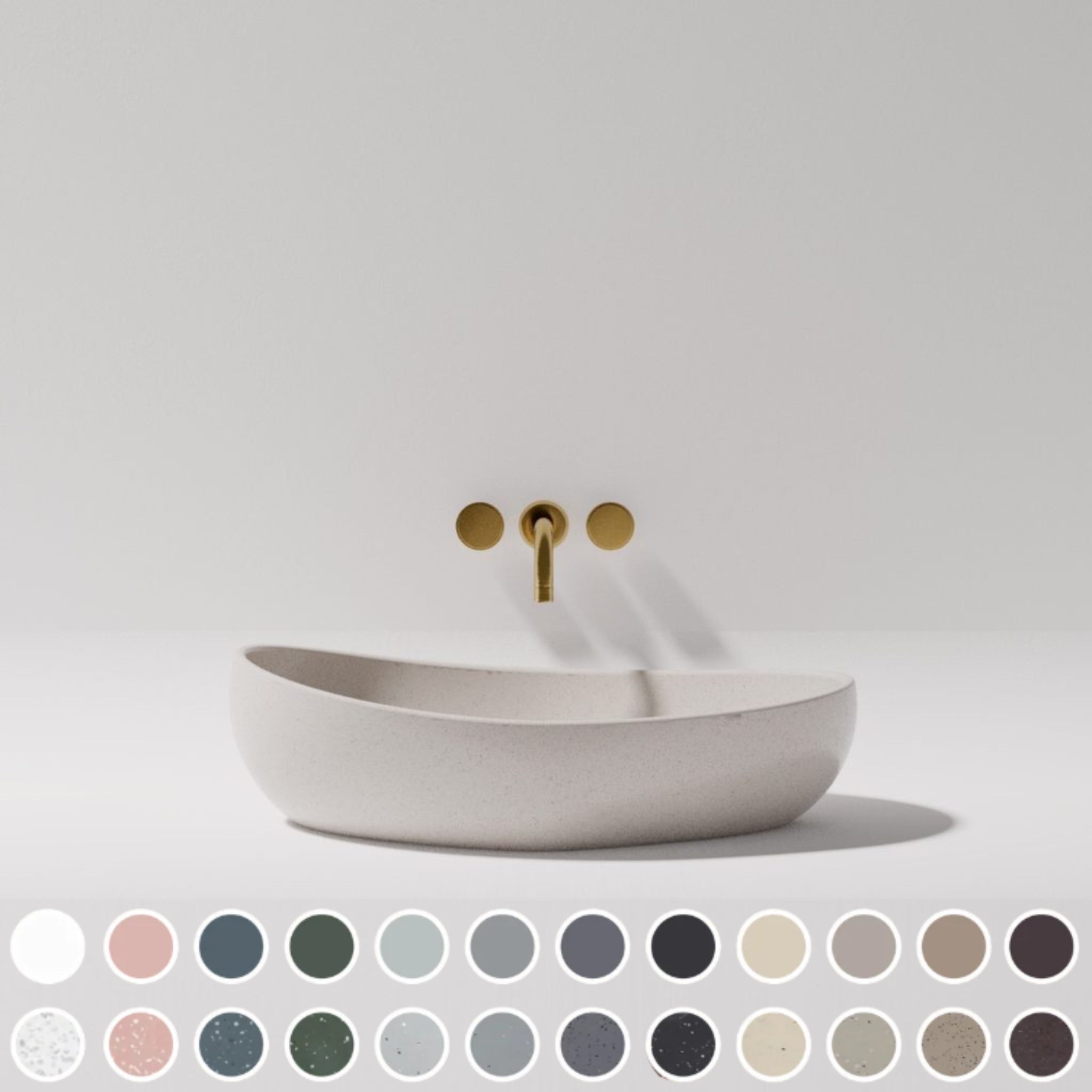 PIETRA BIANCA EVA ABOVE COUNTER STONE BASIN WITH CUSTOM COLOURS 490MM