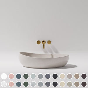 PIETRA BIANCA EVA ABOVE COUNTER STONE BASIN WITH CUSTOM COLOURS 490MM