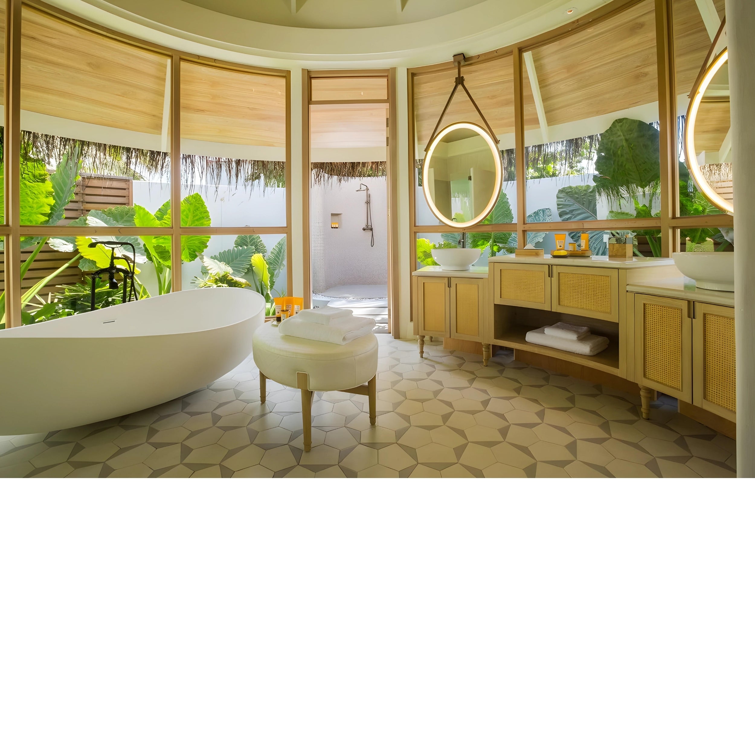 PIETRA BIANCA ONDA FREESTANDING STONE BATHTUB WITH MULTICOLOUR 1800MM