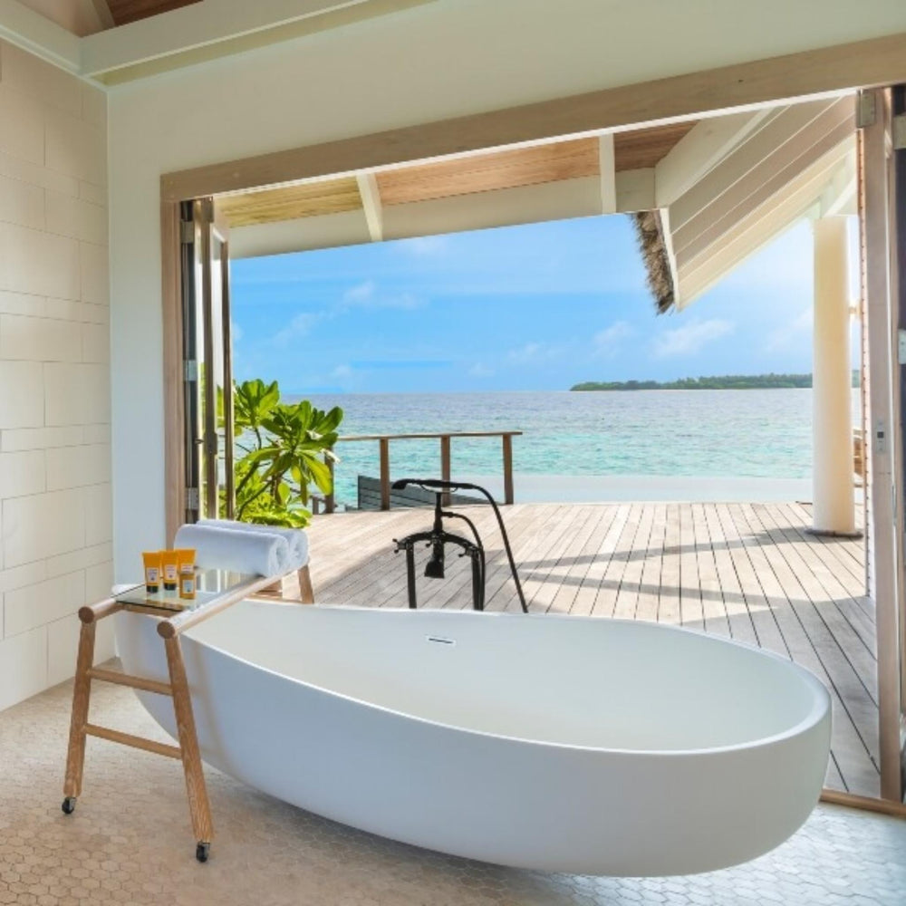 PIETRA BIANCA ONDA FREESTANDING STONE BATHTUB WITH CUSTOM COLOURS 1800MM