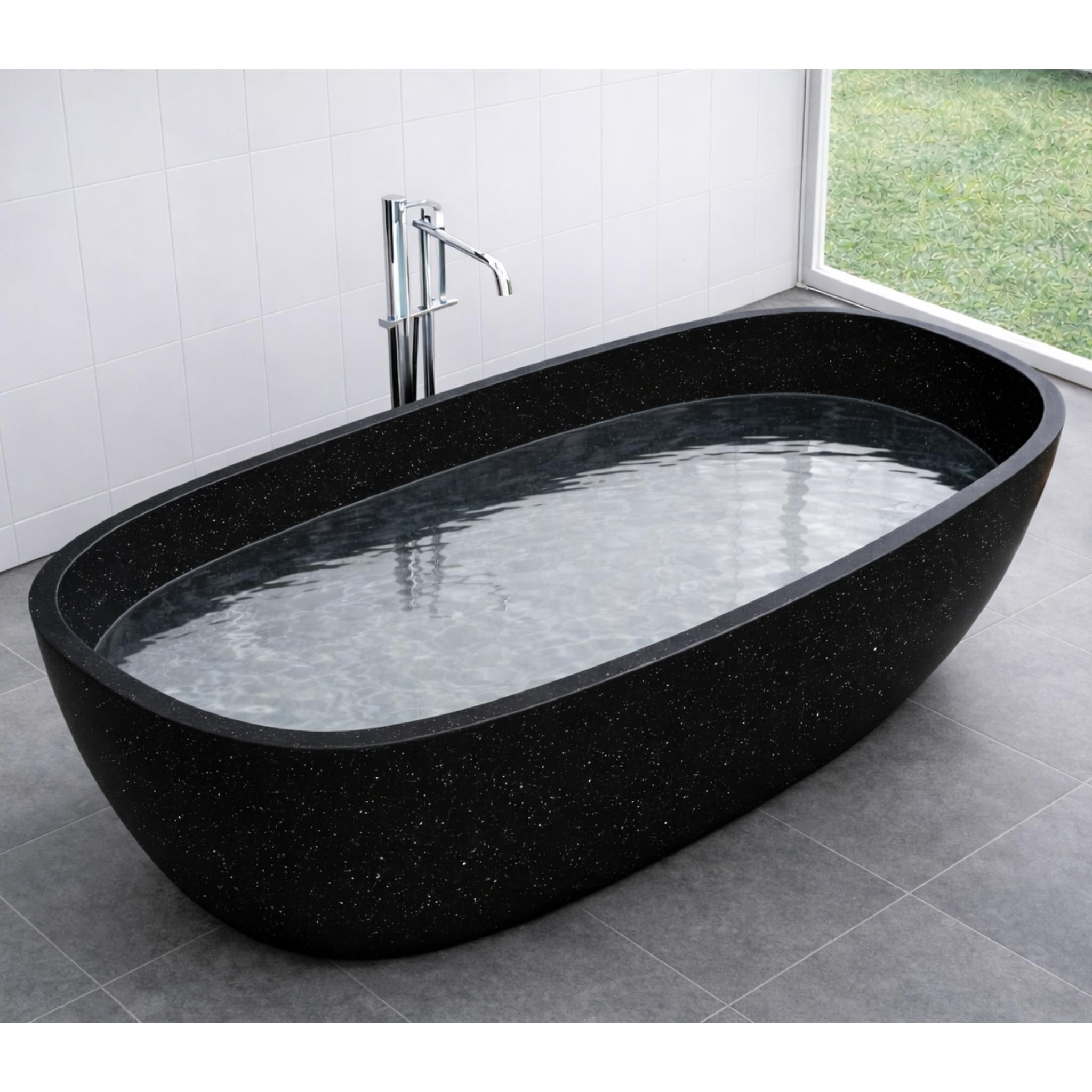 PIETRA BIANCA CHELSEA FREESTANDING STONE BATHTUB WITH CUSTOM COLOURS (AVAILABLE IN 1500MM, 1600MM AND 1700MM)