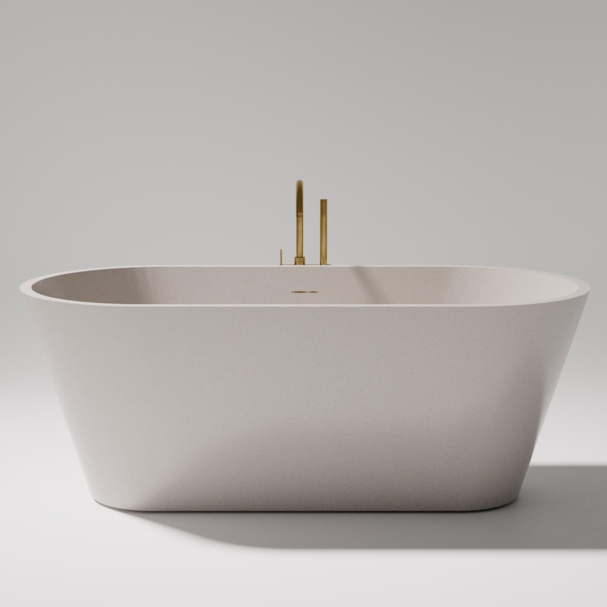 PIETRA BIANCA OLIVE FREESTANDING STONE BATHTUB WITH CUSTOM COLOURS 1700MM